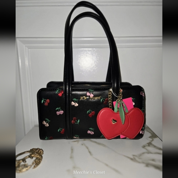 Luv Betsey Handbags - Betsey Johnson Black/Red Cherry Charm Shoulder Bag  Charm NWT-Read Description